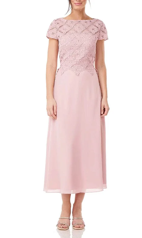 Year-End Sale JS Collections 8616640 - Lace Bodice Tea-Length Dress