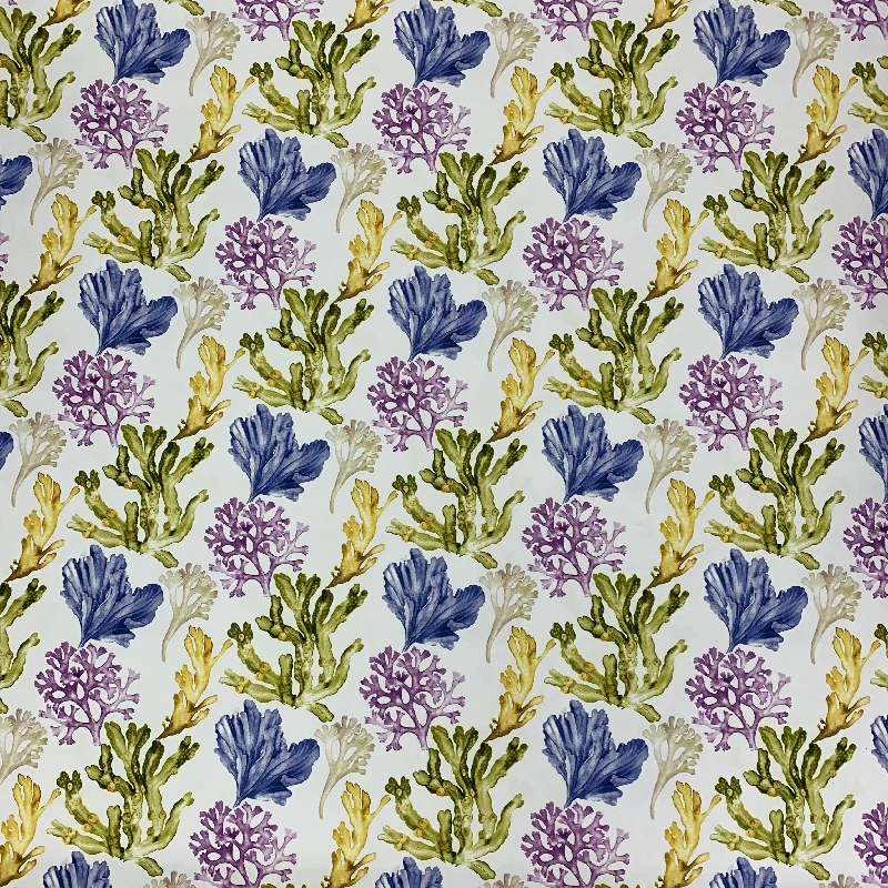Final Markdown Palmeiras 55 Coral Reef Purple Green Printed Fabric