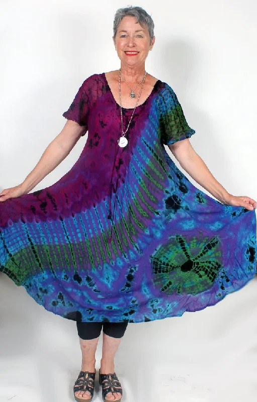 Discount Mania Sunheart Batik short-sleeve Summer Dress Boho Hippie Chic Resort Wear Sml-4x+