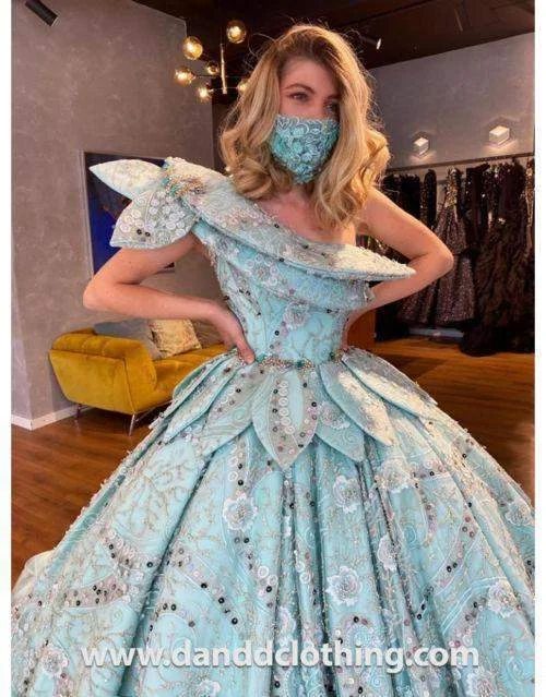 Final Markdown Luxury Evening Dress Sea Blue Green