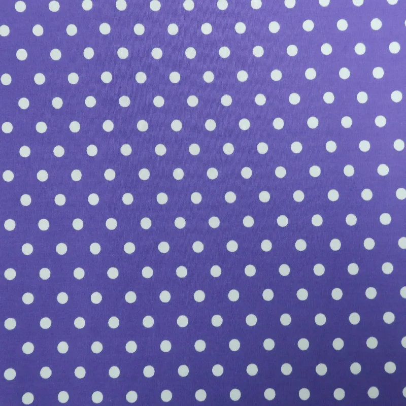 Deep Discounts White Polka Dots on Purple Background Printed Cotton
