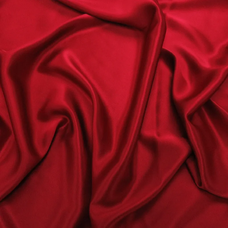 Discount Deals Silk Charmeuse Fabric Carmel Red Solid 54" 19mm