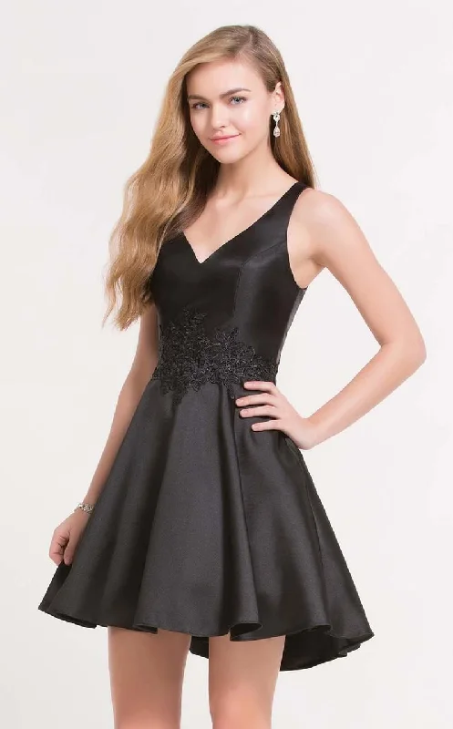 Blowout Sale Alyce Paris 3707 Sleeveless V Neck Mikado Cocktail Dress