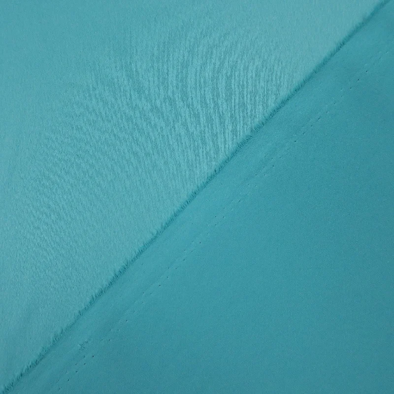 Price Drop Teal Mint Recycled Polyester Blend Crepe Fabric