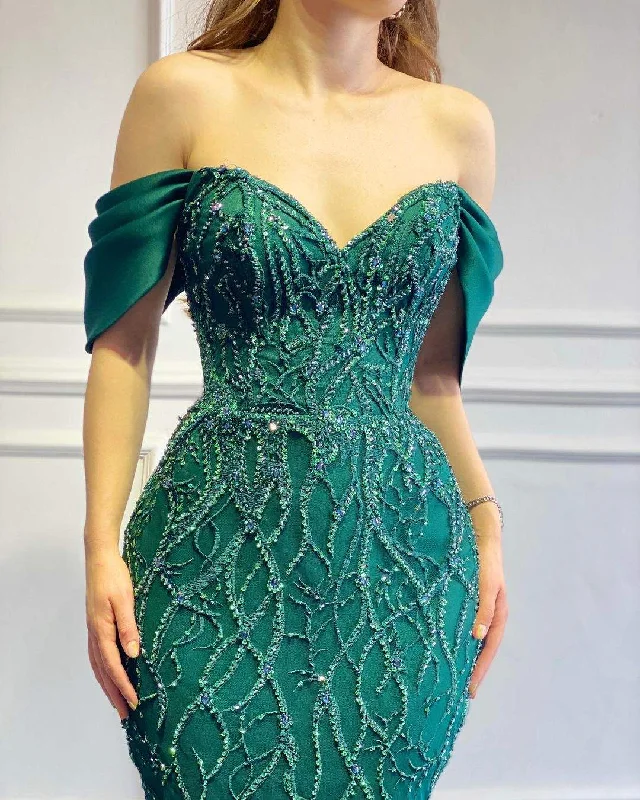 Shop and Save Olive Green Evening Dress