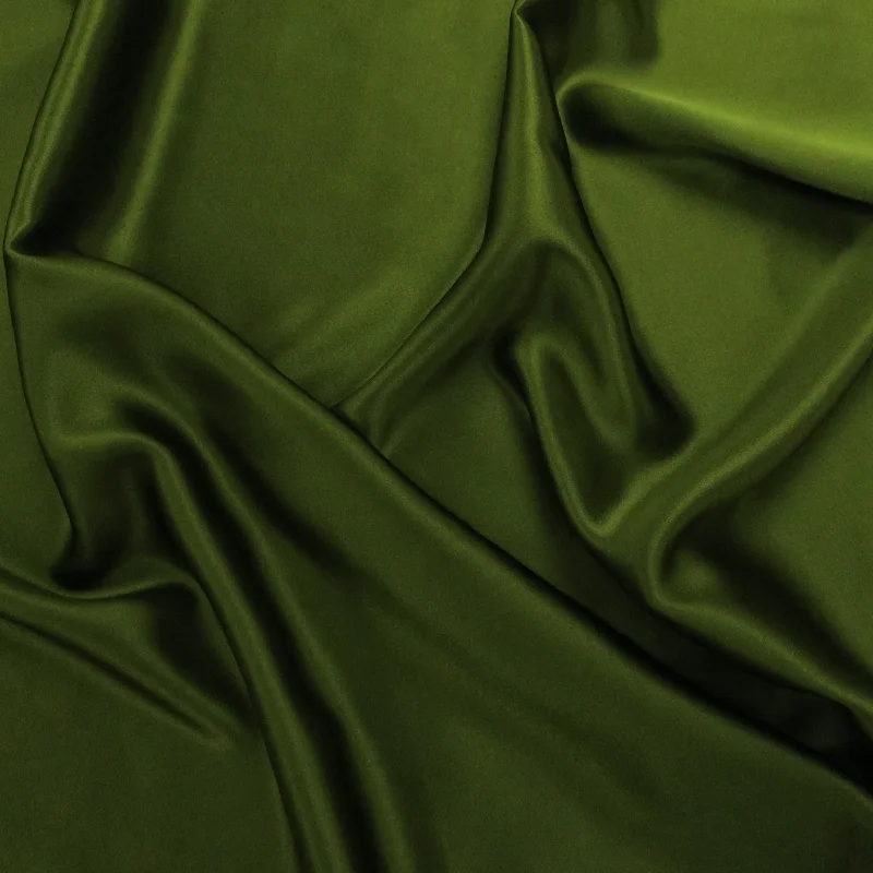 Buy More, Save More Olive Green Solid 54" Wide Silk Charmeuse Fabric 19mm