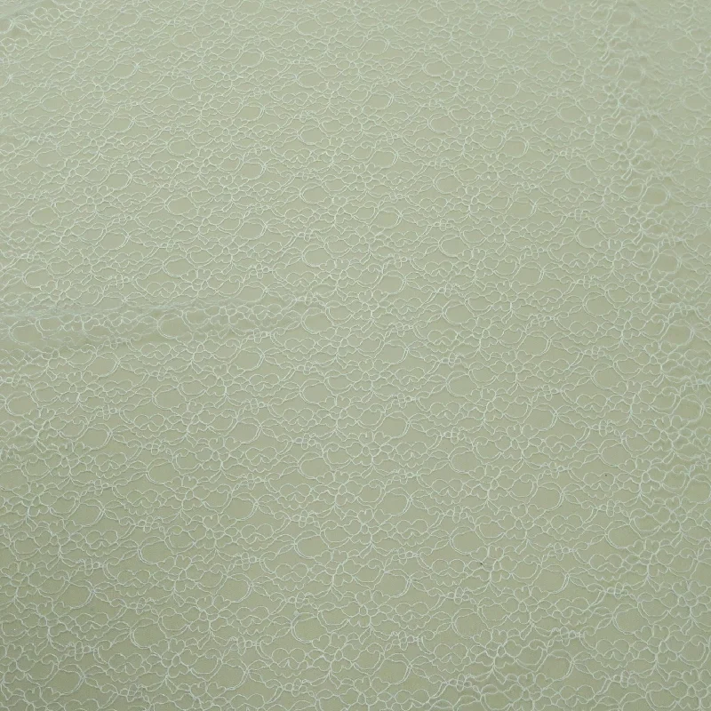 Early Access White Floral Corded Embroidered Tulle Fabric