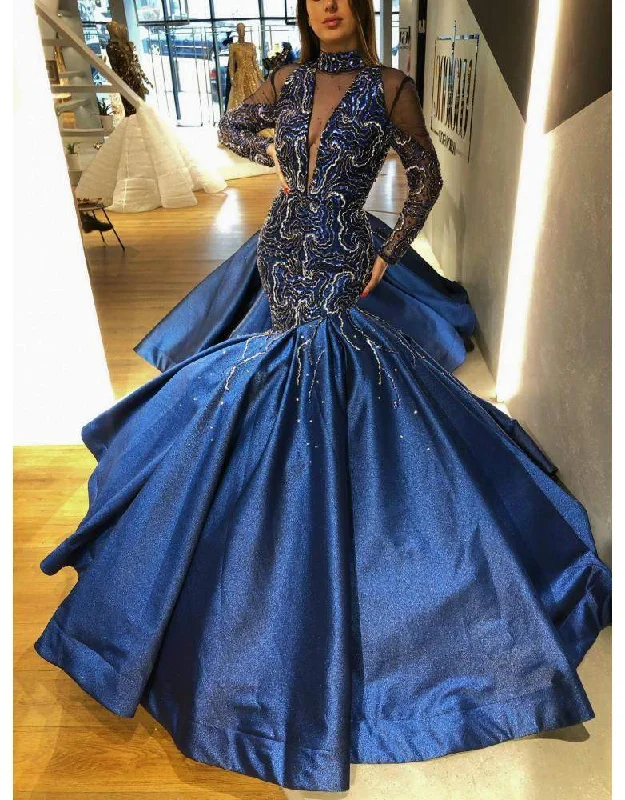 Deal Dash Luxury Evening Gown Royal Blue Dress