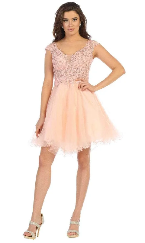 Savings Event May Queen MQ1660 - Cap Sleeve A-Line Cocktail Dress