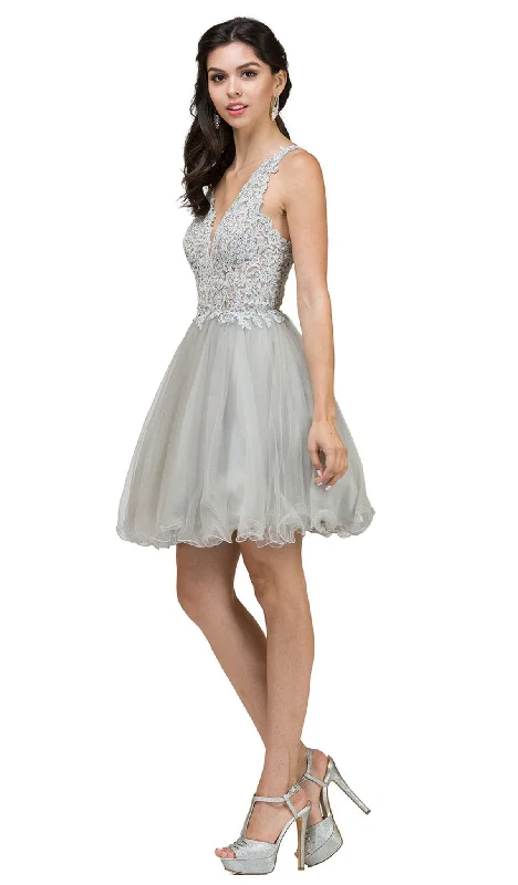 Midnight Sale Dancing Queen - Lace Rhinestone Embellished Cocktail Dress 2054