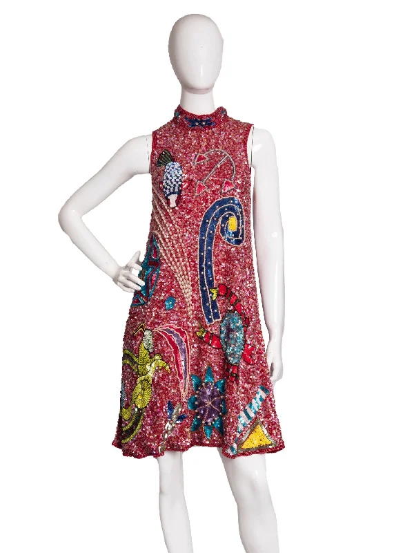 Bargain Prices 80s Red Sequin Dress M