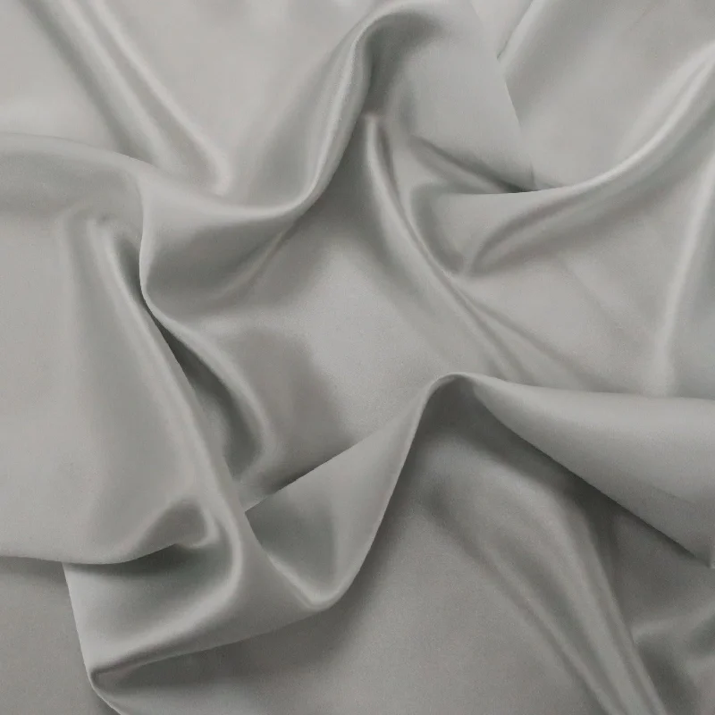 Price Cut Silver Grey Solid 54" Wide Silk Charmeuse Fabric 19mm