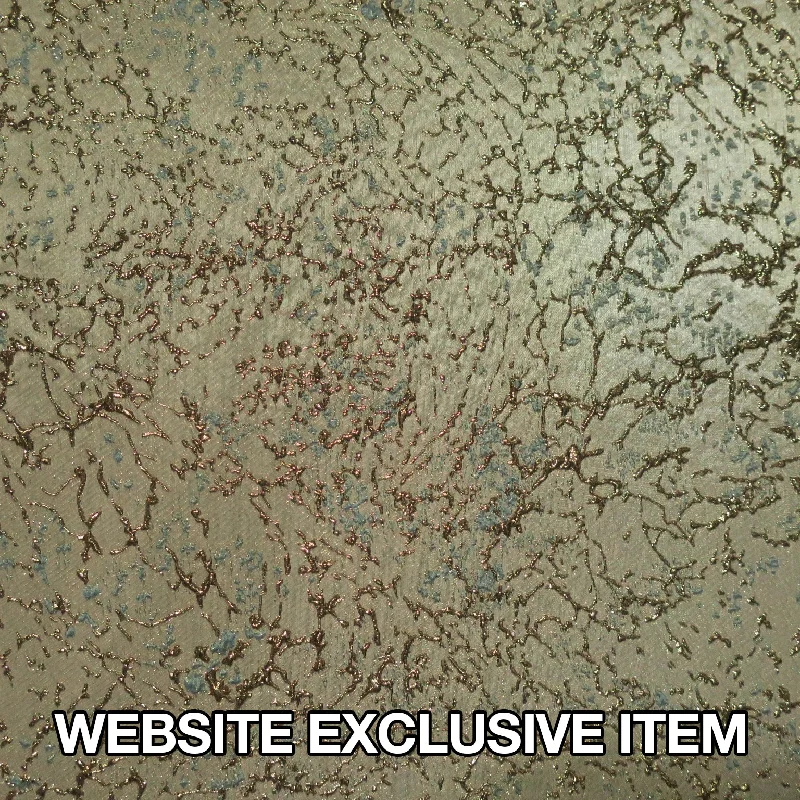 Unmissable Offer Beige Metallic Background with Gold Abstract Textured Brocade Fabric