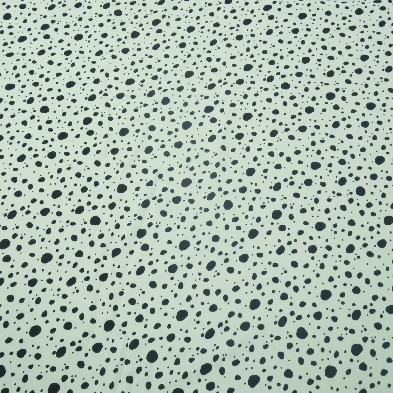 Mega Sale Small Navy Dots on White Background Printed Crepe Fabric