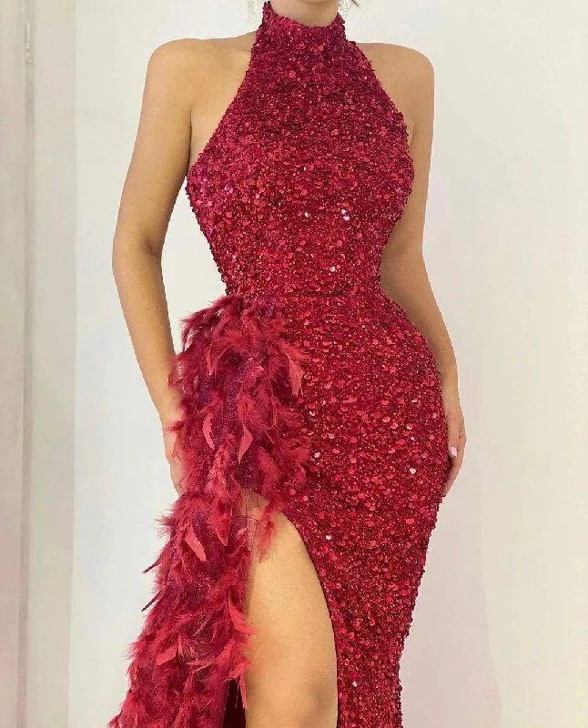 Hot Deal Cherry Red Evening Dress