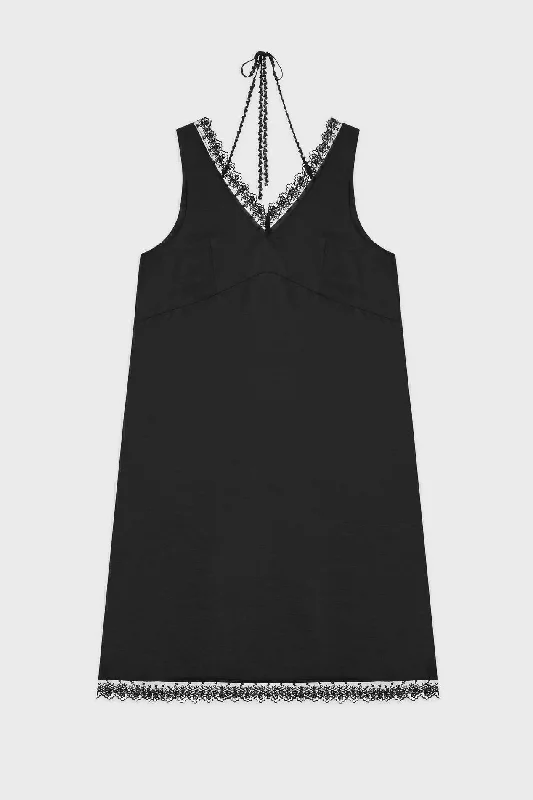 Must-Have Deals [SINOON] FW 24 Silky Lace Slip Dress (Black)