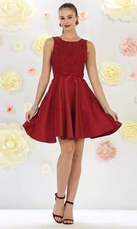 Blowout Deals May Queen - Illusion Two Piece Lace and Tulle Cocktail Dress MQ1268
