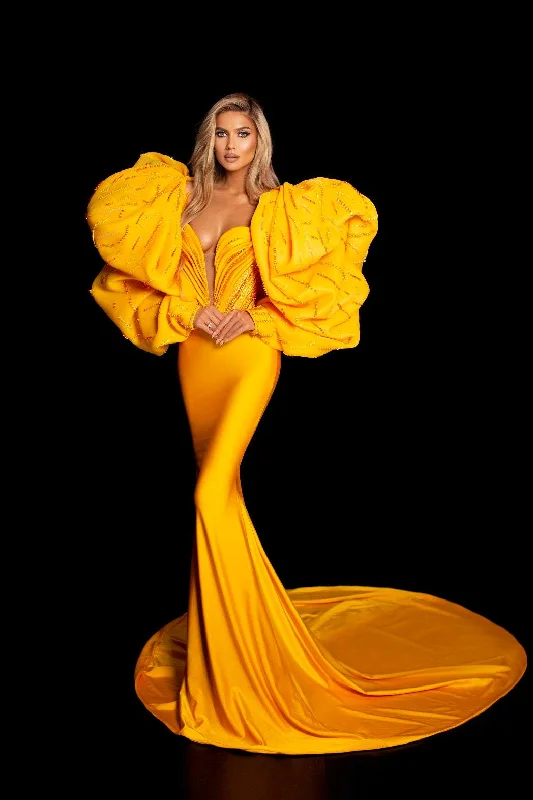 Don't Wait Yellow Slik Evening Dress