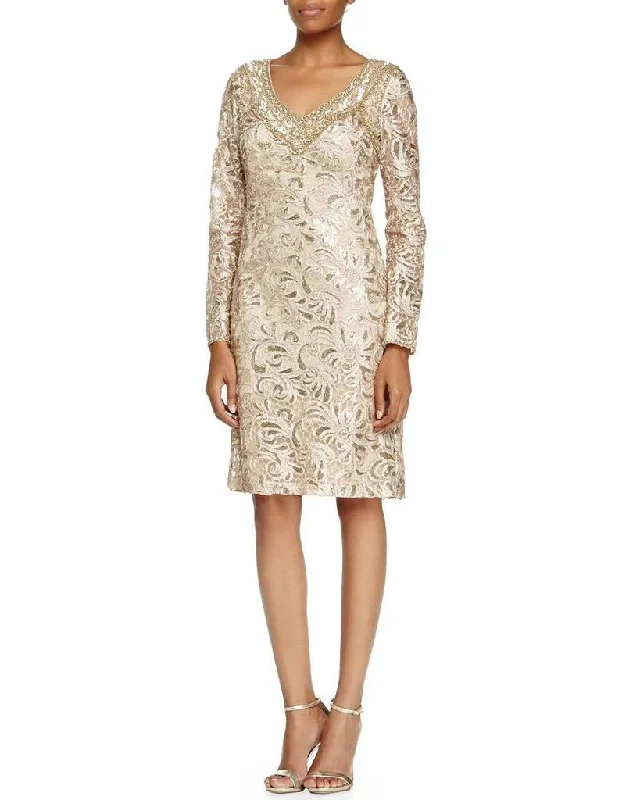 Exclusive Access Sue Wong Sequined Paisley V-Neck Cocktail Dress N5115 - 2 pcs Beige in Sizes 0 and 8 Available Exclusive Access Sue Wong Sequined Paisley V-Neck Cocktail Dress N5115 - 2 pcs Beige in Sizes 0 and 8 Available