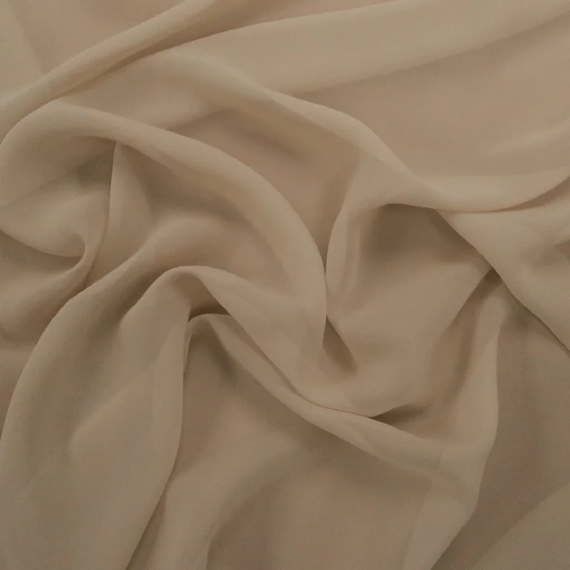 Price Reduction Silk Georgette Chiffon Fabric 54" Champagne Solid 10mm 100% Silk