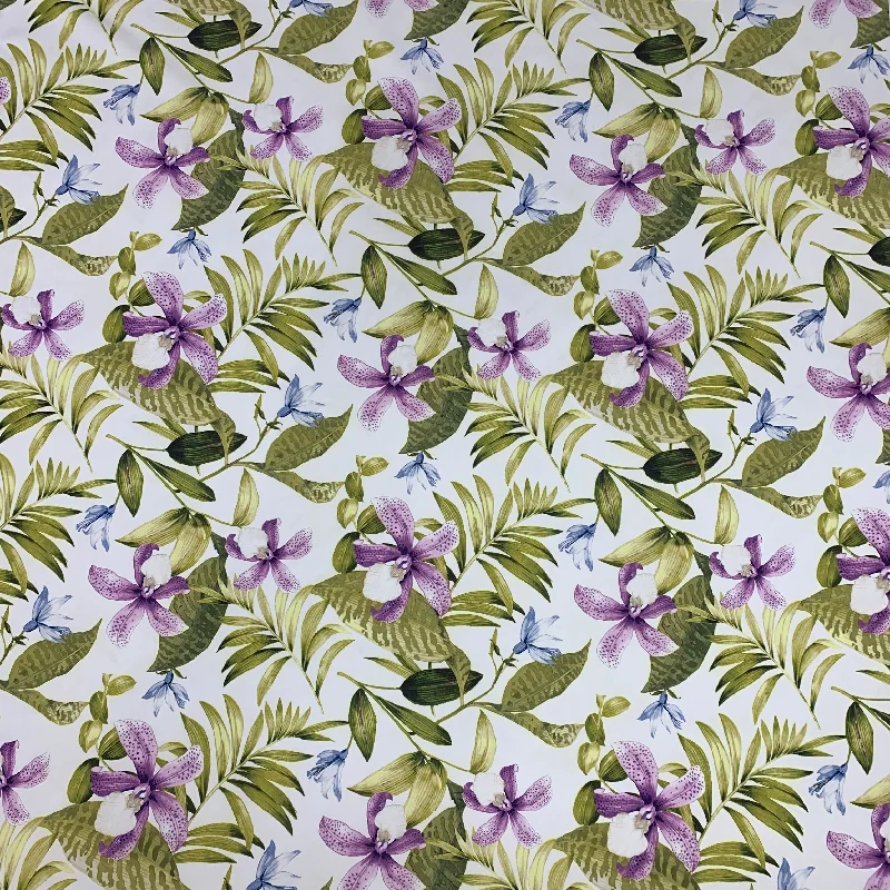 Markdowns Palmeiras Cancun 75 Floral Purple and Green Printed Fabric