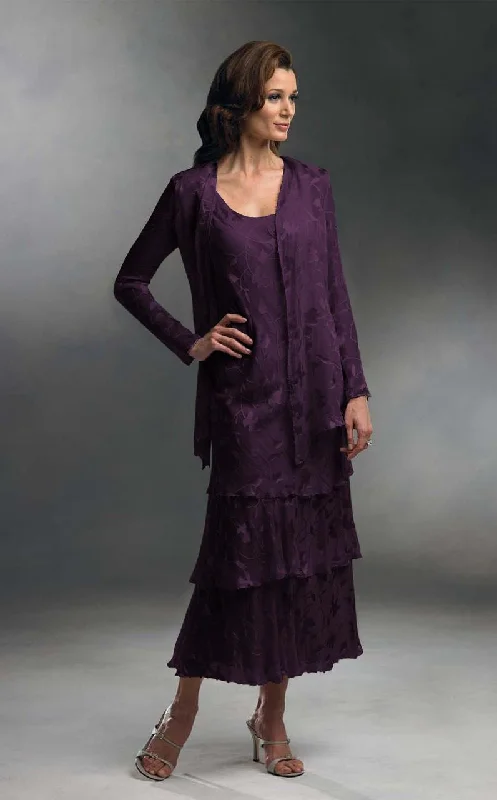 Major Savings Mon Cheri 13675 Tea Length Ensemble with Floral Pattern