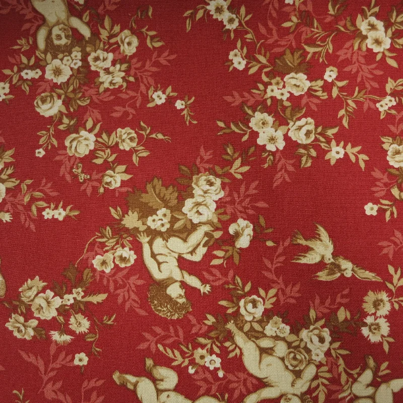 Great Bargains Old Brick Angles and Floral Synthetic Fabric