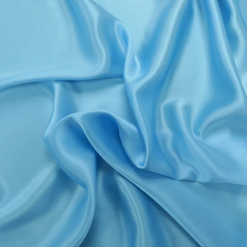 New Deals Silk Charmeuse Fabric Baby Blue Solid 54" 19mm