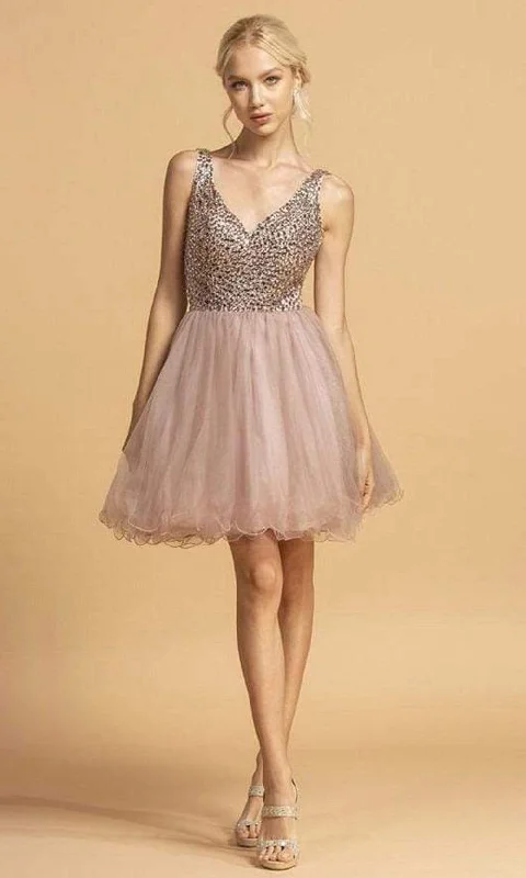 Special Savings Aspeed Design - S2114 Beaded Bodice Fit and Flare Tulle Dress - 1 pc Blush In Size S Available Special Savings Aspeed Design - S2114 Beaded Bodice Fit and Flare Tulle Dress - 1 pc Blush In Size S Available