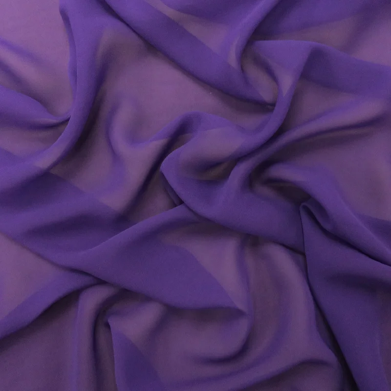 Clearance Items Silk Georgette Chiffon Fabric 54" Purple Solid 10mm 100% Silk