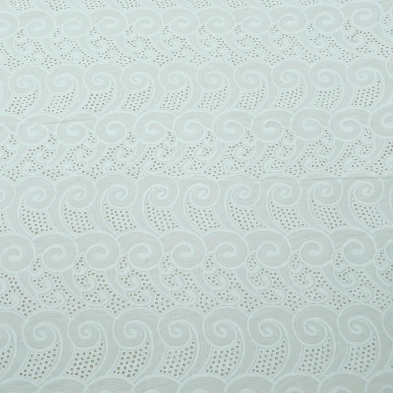 Weekend Deal White Waves Embroidered Cotton Lace