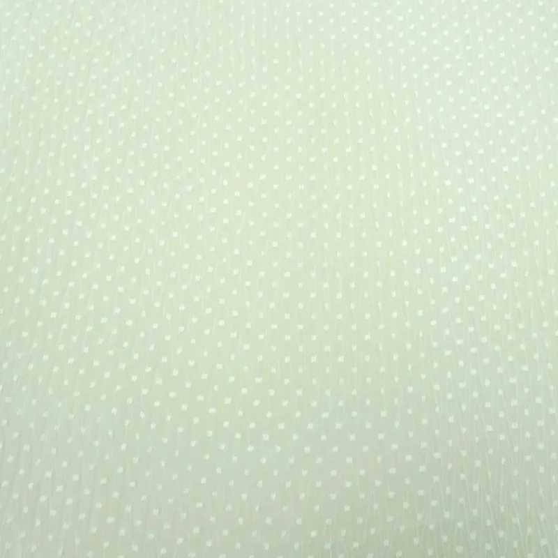 Factory Direct Sale White with Dots Embroidered Chiffon Pleated Fabric