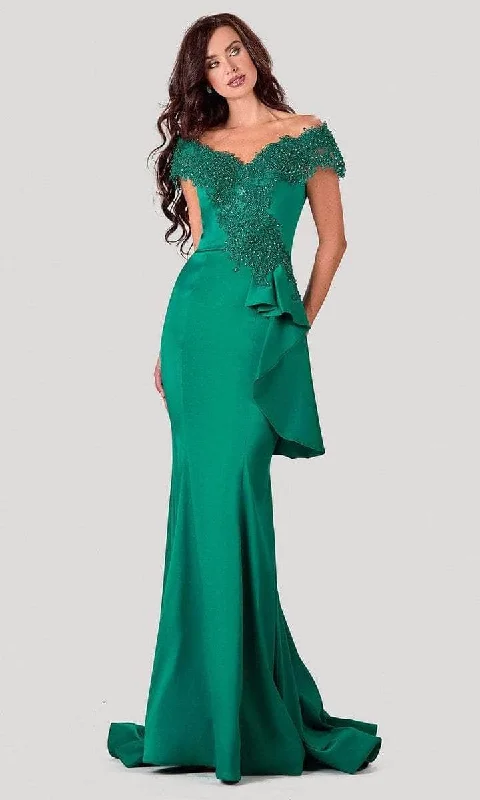 Bargain Prices Terani Couture - 2111M5255 Embellished Off Shoulder Long Gown