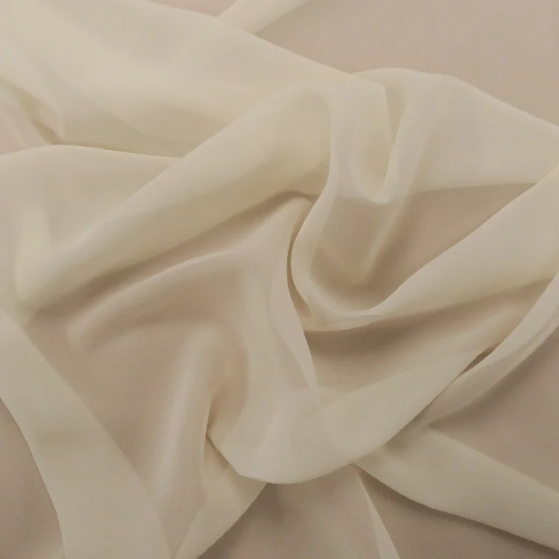 Online Specials Silk Georgette Chiffon Fabric 54" Ivory Solid 10mm 100% Silk