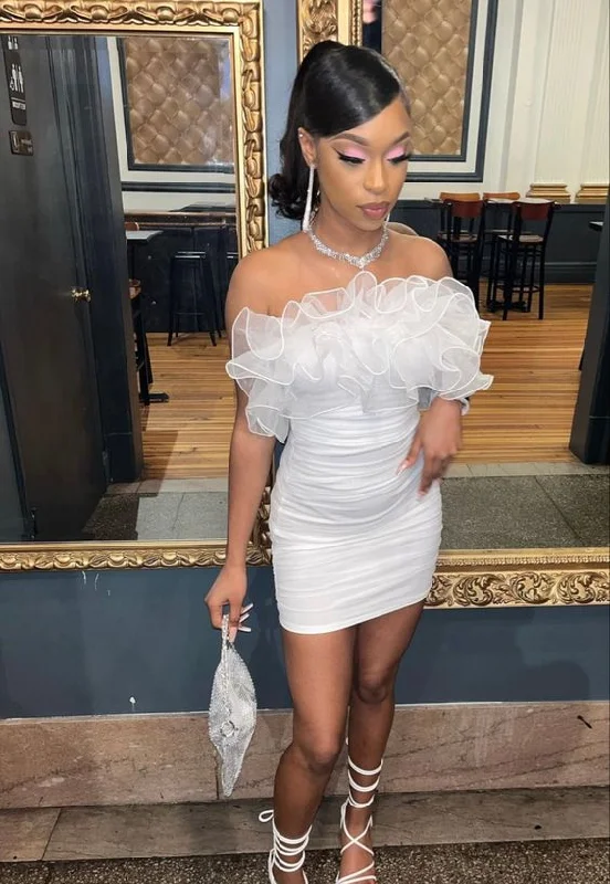 Sneak Peek Sale White Short Corset Homecoming Dress With Ruffles,Sexy Hoco Dresses outfit Sneak Peek Sale White Short Corset Homecoming Dress With Ruffles,Sexy Hoco Dresses outfit