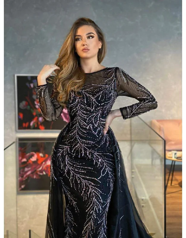 Today’s Deal Luxury Evening Dress Flowy Black