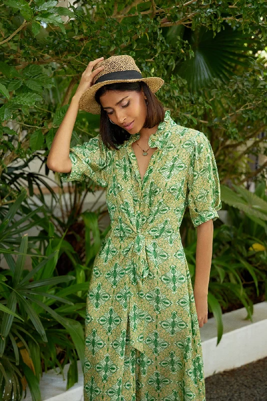 Friends and Family Sale Hand Draped Midi Shirt Dress