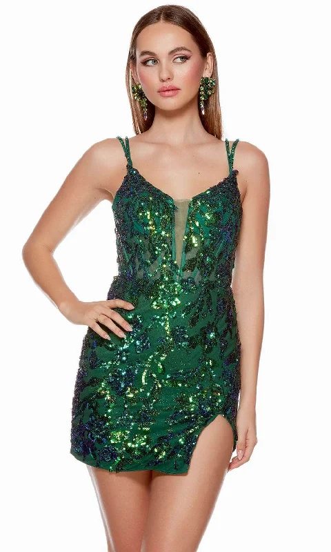Referral Discount Alyce Paris 4630 - Sequin Embellished Sleeveless Cocktail Dress