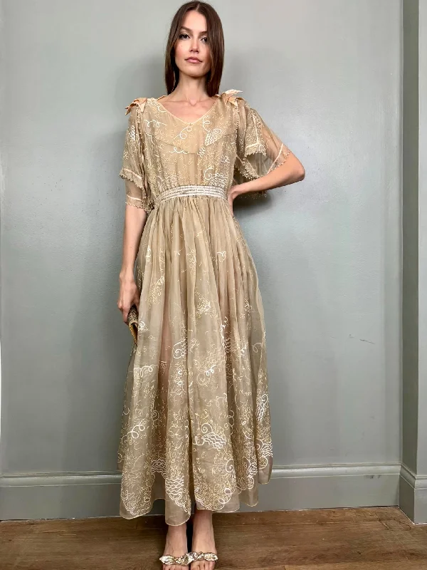 Seasonal Sale Zandra Rhodes, 80s silk hand painted dress
