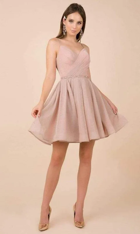 Flash Sale Nox Anabel - Embellished V-neck Pleated A-line Dress T681 - 1 pc Blush In Size L Available Flash Sale Nox Anabel - Embellished V-neck Pleated A-line Dress T681 - 1 pc Blush In Size L Available