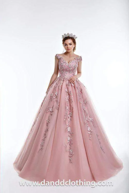 Grand Opening Sale Luxury Evening Dress Pink A-line