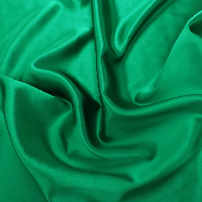 Discount Days Silk Charmeuse Fabric Cadmium Green Solid 54" 19mm