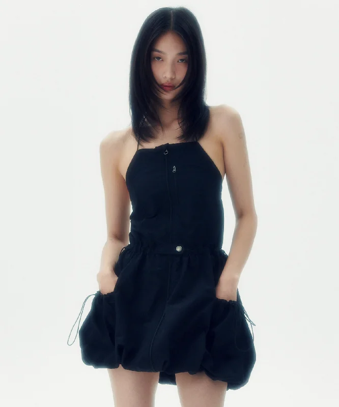 Markdown Madness [RUNNING HIGH] SS 24 SLEEVELESS BALOON MINI DRESS (BLACK)