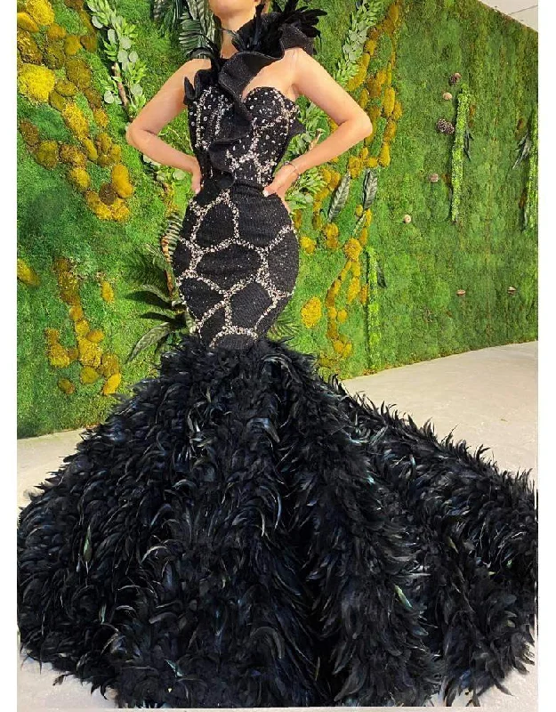 Bonus Savings Luxury Evening Gown Black Fur