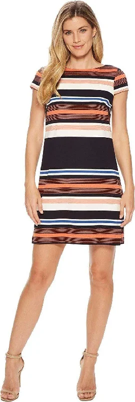 Epic Deals Adrianna Papell - AP1D102296 Striped Bateau A-Line Dress