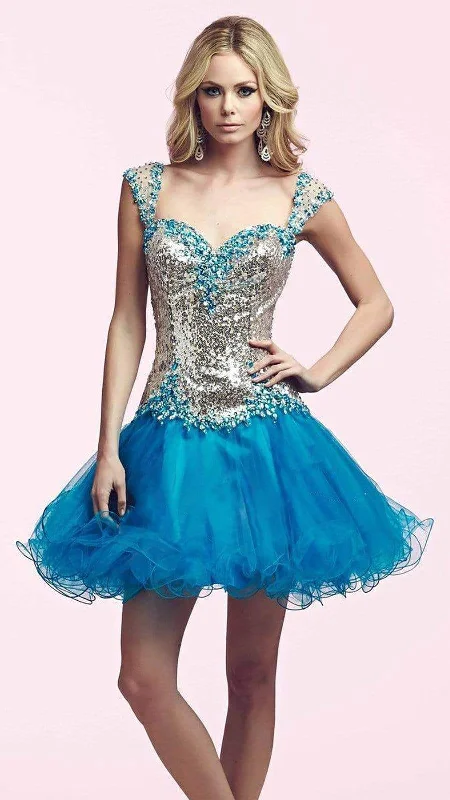 YEAR-End Sale Mac Duggal Prom 82095 Sequined Deep V-back Dress