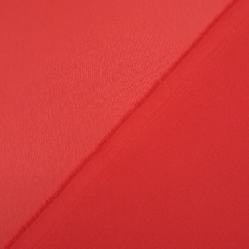 Early Bird Discount Red Recycled Polyester Blend Crepe Fabric