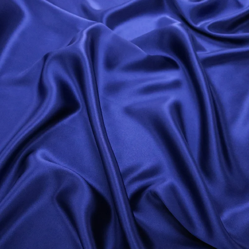 Final Clearance Silk Charmeuse Fabric Dark Blue Solid 54" 19mm