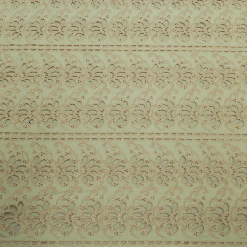 Limited Availability Nude Floral with Eyelet Embroidered Cotton Lace