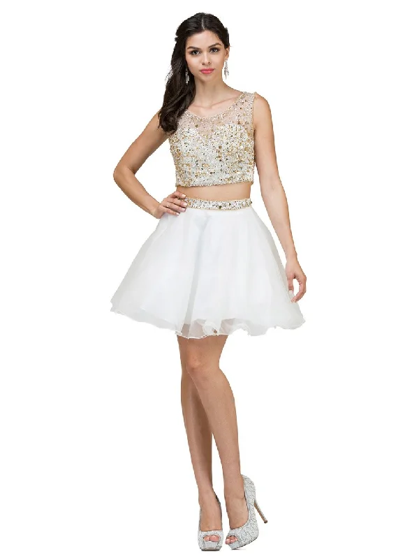 Reduced Prices Dancing Queen 2007 Illusion Scoop Two-piece A-Line Dress